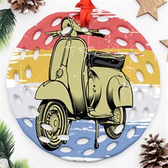 I`m Waiting On My Vespa Round Filigree Ornament (two Sides) by ConteMonfrey