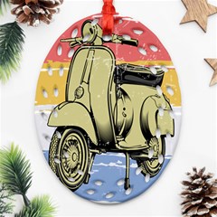 I`m Waiting On My Vespa Ornament (oval Filigree) by ConteMonfrey