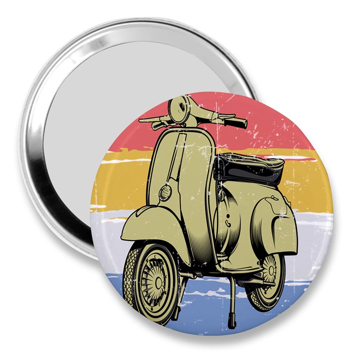 I`m Waiting On My Vespa 3  Handbag Mirrors