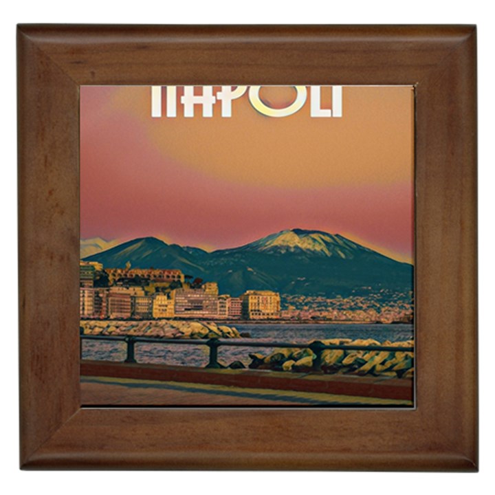 Red Summer Napoli - Vesuvio Framed Tile