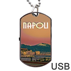 Red Summer Napoli - Vesuvio Dog Tag Usb Flash (one Side) by ConteMonfrey