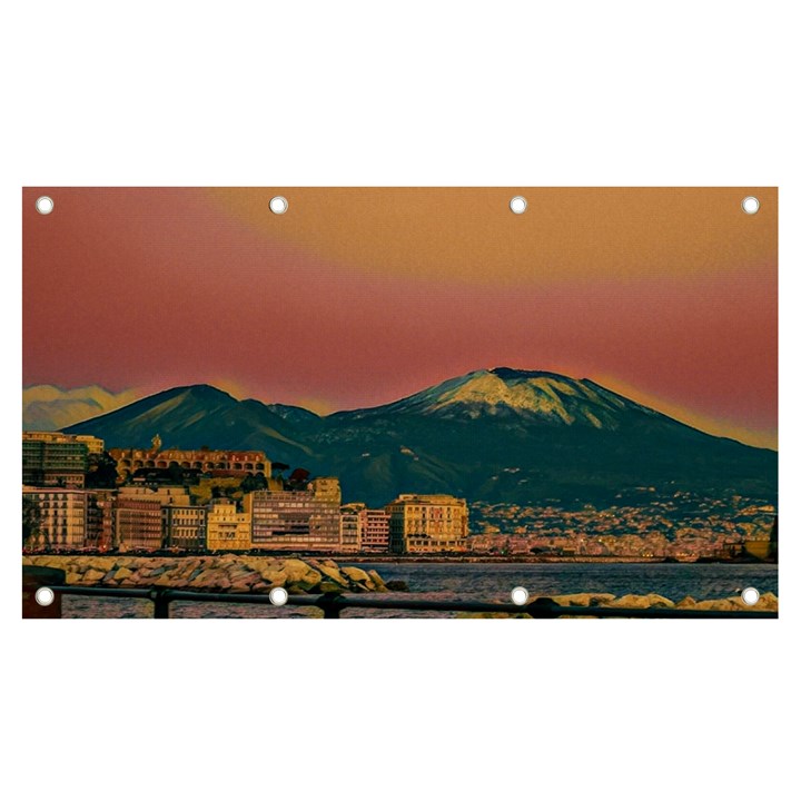 Red Summer Napoli - Vesuvio Banner and Sign 7  x 4 