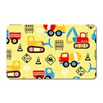 Seamless pattern vector industrial vehicle cartoon Magnet (Rectangular) Front