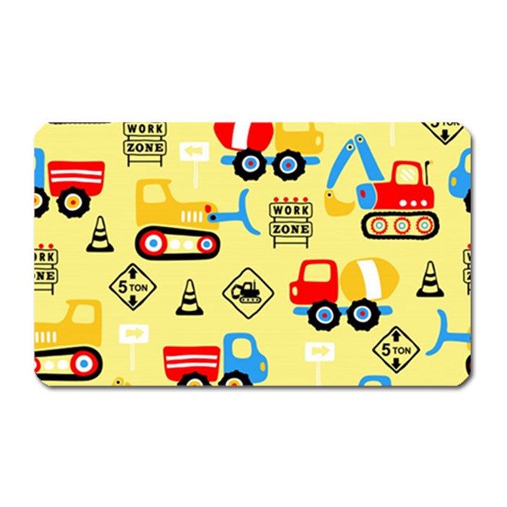 Seamless pattern vector industrial vehicle cartoon Magnet (Rectangular)