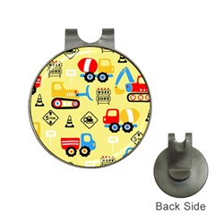 Seamless Pattern Vector Industrial Vehicle Cartoon Hat Clips With Golf Markers by Jancukart