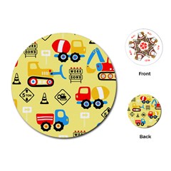 Seamless Pattern Vector Industrial Vehicle Cartoon Playing Cards Single Design (round) by Jancukart