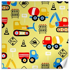 Seamless Pattern Vector Industrial Vehicle Cartoon Canvas 16  X 16 