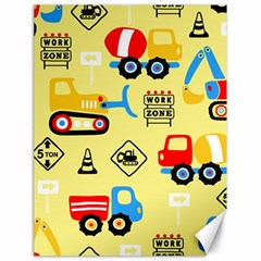 Seamless Pattern Vector Industrial Vehicle Cartoon Canvas 18  X 24  by Jancukart