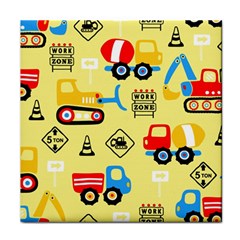 Seamless Pattern Vector Industrial Vehicle Cartoon Face Towel