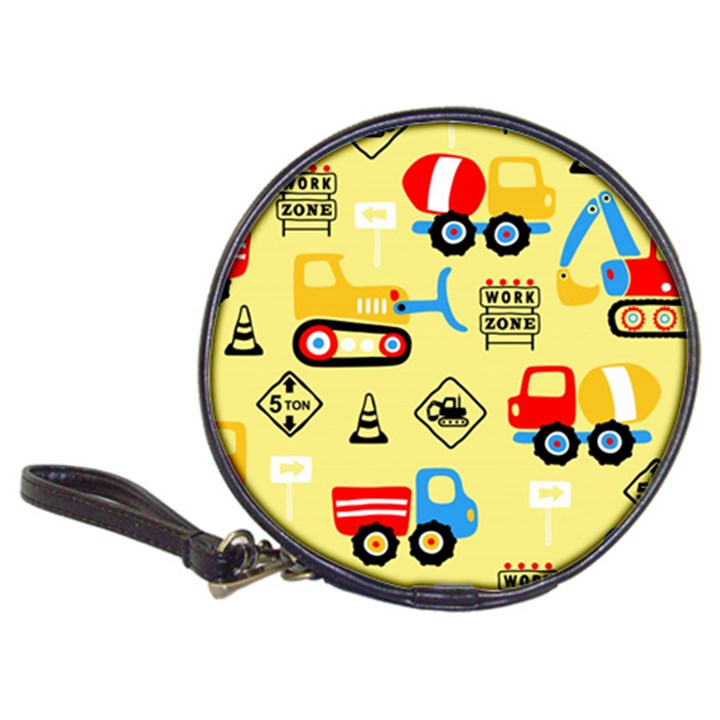 Seamless pattern vector industrial vehicle cartoon Classic 20-CD Wallets