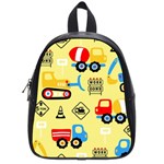 Seamless pattern vector industrial vehicle cartoon School Bag (Small) Front