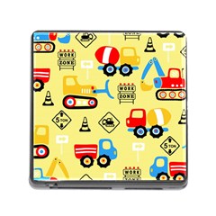 Seamless Pattern Vector Industrial Vehicle Cartoon Memory Card Reader (square 5 Slot)