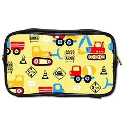 Seamless Pattern Vector Industrial Vehicle Cartoon Toiletries Bag (two Sides) by Jancukart