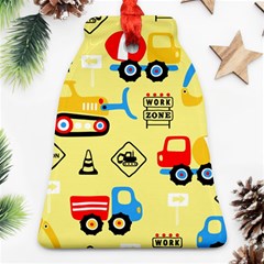 Seamless Pattern Vector Industrial Vehicle Cartoon Bell Ornament (two Sides)