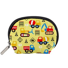 Seamless Pattern Vector Industrial Vehicle Cartoon Accessory Pouch (small) by Jancukart