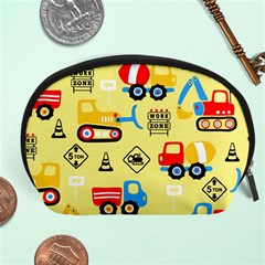 Seamless Pattern Vector Industrial Vehicle Cartoon Accessory Pouch (large) by Jancukart