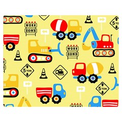 Seamless Pattern Vector Industrial Vehicle Cartoon Double Sided Flano Blanket (medium) 