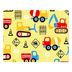 Seamless Pattern Vector Industrial Vehicle Cartoon Double Sided Flano Blanket (large)  by Jancukart