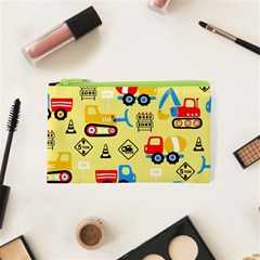 Seamless Pattern Vector Industrial Vehicle Cartoon Cosmetic Bag (xs)