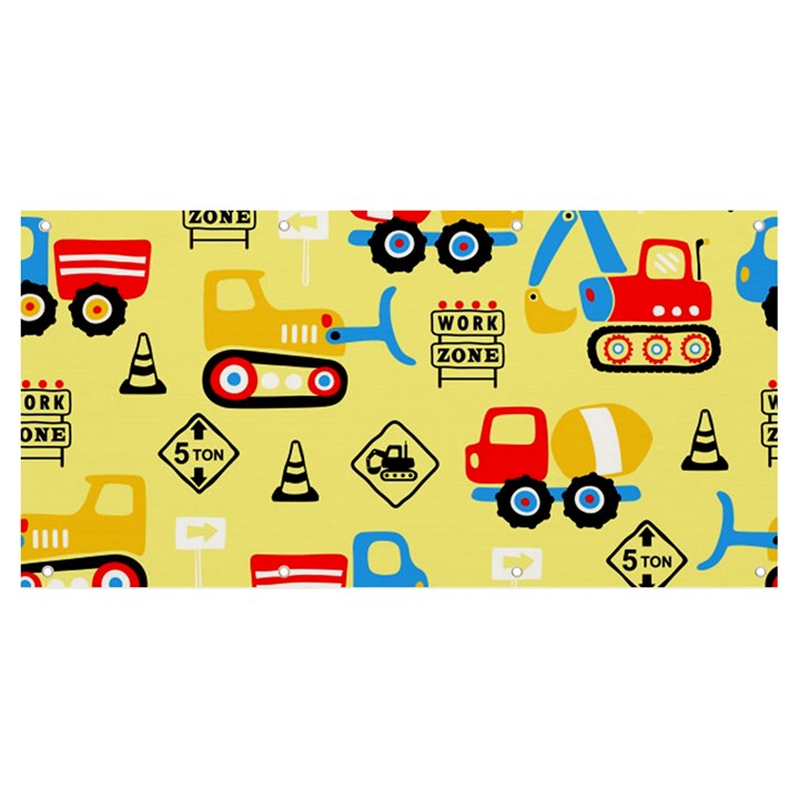 Seamless pattern vector industrial vehicle cartoon Banner and Sign 8  x 4 