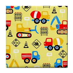 Seamless Pattern Vector Industrial Vehicle Cartoon Tile Coaster by Jancukart