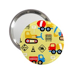 Seamless Pattern Vector Industrial Vehicle Cartoon 2 25  Handbag Mirrors