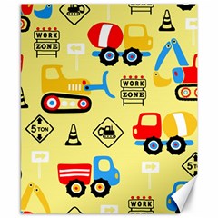 Seamless Pattern Vector Industrial Vehicle Cartoon Canvas 8  X 10 