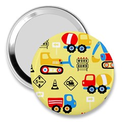 Seamless Pattern Vector Industrial Vehicle Cartoon 3  Handbag Mirrors