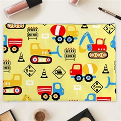 Seamless Pattern Vector Industrial Vehicle Cartoon Cosmetic Bag (xxl)