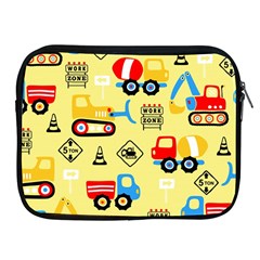 Seamless Pattern Vector Industrial Vehicle Cartoon Apple Ipad 2/3/4 Zipper Cases by Jancukart