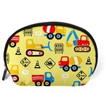 Seamless pattern vector industrial vehicle cartoon Accessory Pouch (Large) Back