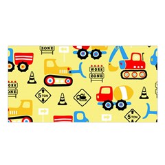 Seamless Pattern Vector Industrial Vehicle Cartoon Satin Shawl 45  X 80 