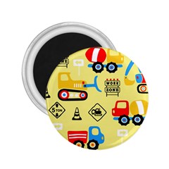 Seamless Pattern Vector Industrial Vehicle Cartoon 2 25  Magnets