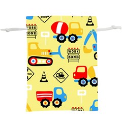 Seamless Pattern Vector Industrial Vehicle Cartoon  Lightweight Drawstring Pouch (xl)