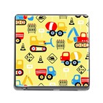 Seamless pattern vector industrial vehicle cartoon Memory Card Reader (Square 5 Slot) Front