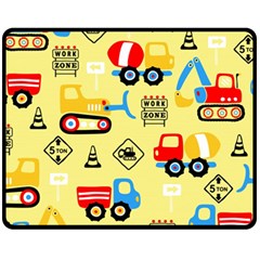 Seamless Pattern Vector Industrial Vehicle Cartoon Fleece Blanket (medium) 