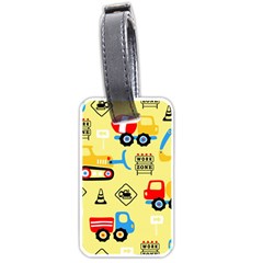 Seamless Pattern Vector Industrial Vehicle Cartoon Luggage Tag (one Side) by Jancukart