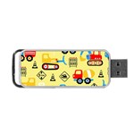 Seamless pattern vector industrial vehicle cartoon Portable USB Flash (Two Sides) Front