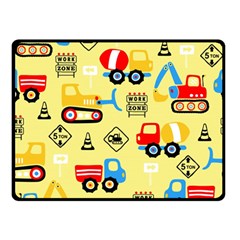 Seamless Pattern Vector Industrial Vehicle Cartoon Double Sided Fleece Blanket (small) 