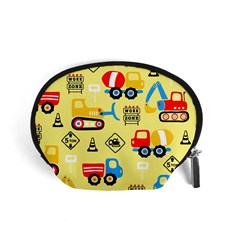 Seamless Pattern Vector Industrial Vehicle Cartoon Accessory Pouch (small) by Jancukart