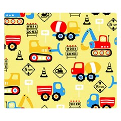 Seamless Pattern Vector Industrial Vehicle Cartoon Double Sided Flano Blanket (small) 