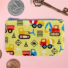 Seamless Pattern Vector Industrial Vehicle Cartoon Large Coin Purse by Jancukart