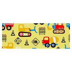 Seamless Pattern Vector Industrial Vehicle Cartoon Banner And Sign 8  X 3  by Jancukart