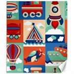 Toy Transport Cartoon Seamless-pattern-with-airplane-aerostat-sail Yacht Vector Illustration Canvas 20  x 24  19.57 x23.15  Canvas - 1