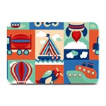 Toy Transport Cartoon Seamless-pattern-with-airplane-aerostat-sail Yacht Vector Illustration Plate Mats 18 x12  Plate Mat