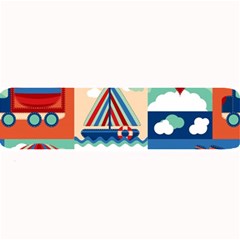 Toy Transport Cartoon Seamless-pattern-with-airplane-aerostat-sail Yacht Vector Illustration Large Bar Mats