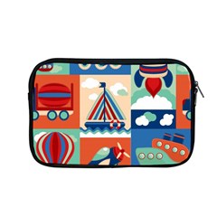 Toy Transport Cartoon Seamless-pattern-with-airplane-aerostat-sail Yacht Vector Illustration Apple Macbook Pro 13  Zipper Case by Jancukart