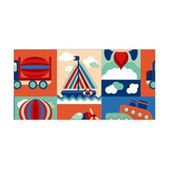 Toy Transport Cartoon Seamless-pattern-with-airplane-aerostat-sail Yacht Vector Illustration Yoga Headband