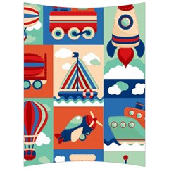 Toy Transport Cartoon Seamless-pattern-with-airplane-aerostat-sail Yacht Vector Illustration Back Support Cushion