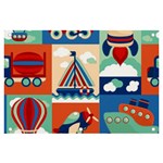 Toy Transport Cartoon Seamless-pattern-with-airplane-aerostat-sail Yacht Vector Illustration Banner and Sign 6  x 4  Front